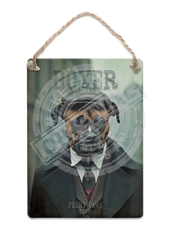 PEAKY PAWS CLUB - Boxer Fridge Magnet Metal Signs