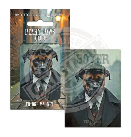 PEAKY PAWS CLUB - Boxer Fridge Magnet Metal Signs
