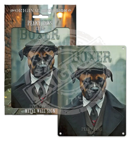 PEAKY PAWS CLUB - Boxer Fridge Magnet Metal Signs