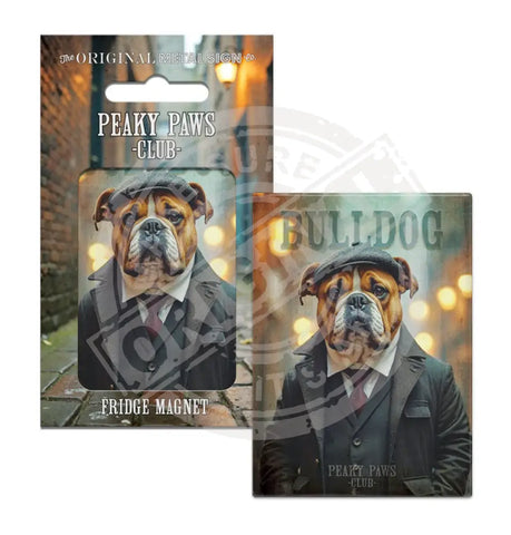 PEAKY PAWS CLUB - British Bulldog Fridge Magnet Metal Signs