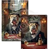 PEAKY PAWS CLUB - Bulldog Mini Metal Sign 15cm x 20cm Metal Signs