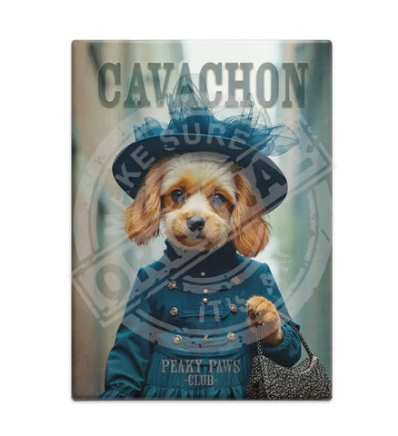 PEAKY PAWS CLUB - Cavachon Female Blue Fridge Magnet Metal Signs