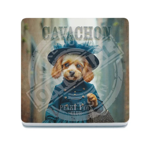 PEAKY PAWS CLUB - Cavachon Female Blue Fridge Magnet Metal Signs