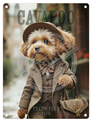 PEAKY PAWS CLUB - Cavapoo Female Mini Metal Sign 15cm x 20cm Metal Signs