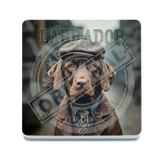 PEAKY PAWS CLUB - Choc Labrador Melamine Coaster Metal Signs