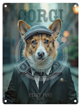 Peaky Paws Club - Corgi Metal Signs