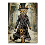 PEAKY PAWS CLUB - FELINE FINE - Bengal Cat Fridge Magnet Metal Signs