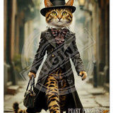 PEAKY PAWS CLUB - FELINE FINE - Bengal Cat Mini Metal Sign 15cm x 20cm Metal Signs