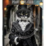 PEAKY PAWS CLUB - FELINE FINE - Black White Cat Mini Metal Sign 15cm x 20cm Metal Signs