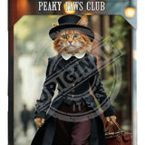 PEAKY PAWS CLUB - FELINE FINE - Ginger Cat With Bag Medium Metal Sign 20cm x 30cm Metal Signs