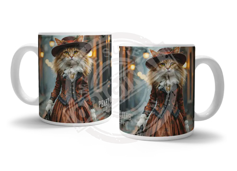 PEAKY PAWS CLUB - FELINE FINE - Ginger LaPerm Cat Fridge Magnet Metal Signs