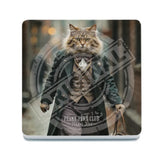 PEAKY PAWS CLUB - FELINE FINE - Maine Coone Cat Melamine Coaster Metal Signs