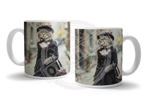 PEAKY PAWS CLUB - FELINE FINE - Tabby Cat Fridge Magnet Metal Signs