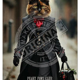 PEAKY PAWS CLUB - FELINE FINE - Tortoiseshell Cat Mini Metal Sign 15cm x 20cm Metal Signs