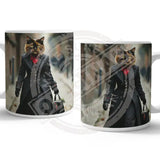 PEAKY PAWS CLUB - FELINE FINE - Tortoiseshell Cat Mug Metal Signs