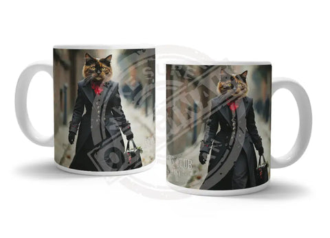 PEAKY PAWS CLUB - FELINE FINE - Tortoiseshell Cat Fridge Magnet Metal Signs