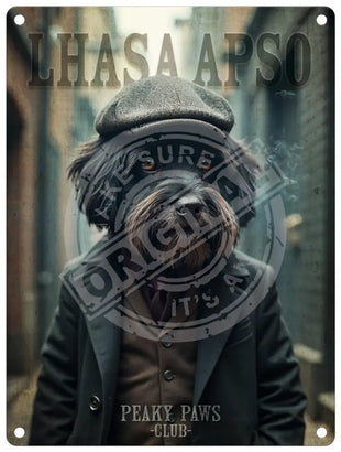 Peaky Paws Club - Lhasa Apso Metal Signs