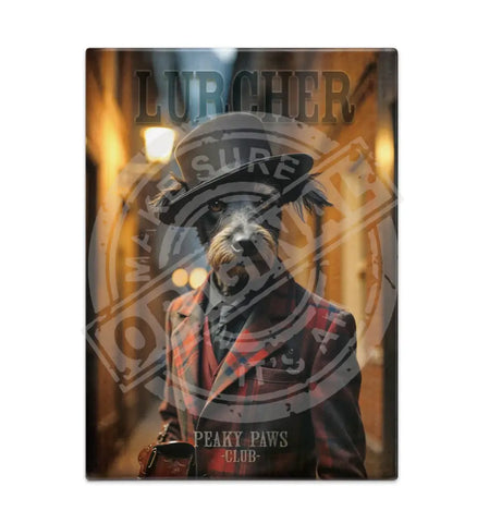 PEAKY PAWS CLUB - Lurcher Female Fridge Magnet Metal Signs