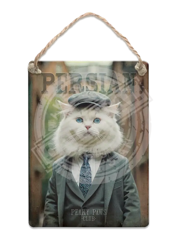 PEAKY PAWS CLUB - Persian Cat Fridge Magnet Metal Signs