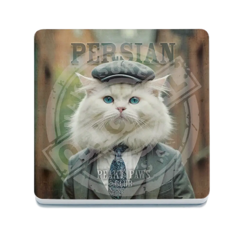 PEAKY PAWS CLUB - Persian Cat Fridge Magnet Metal Signs