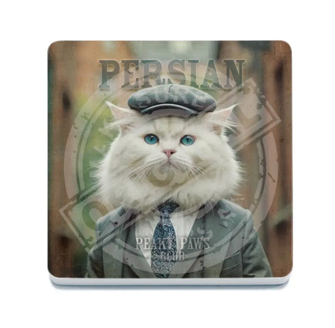 PEAKY PAWS CLUB - Persian Cat Fridge Magnet Metal Signs