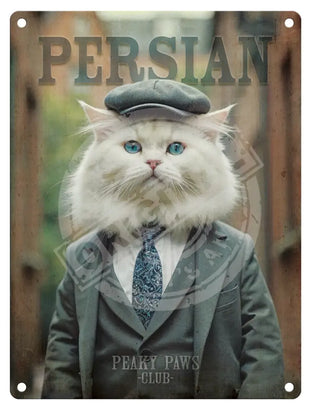 Peaky Paws Club - Persian Cat Metal Signs
