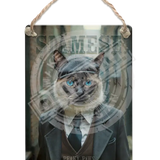 PEAKY PAWS CLUB - Siamese Cat Dangler Metal Signs