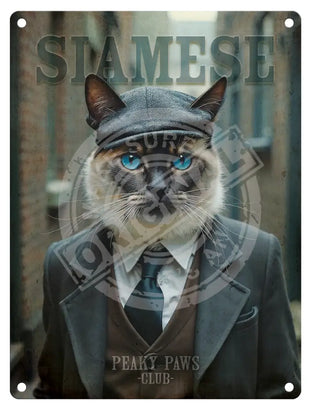 Peaky Paws Club - Siamese Cat Metal Signs