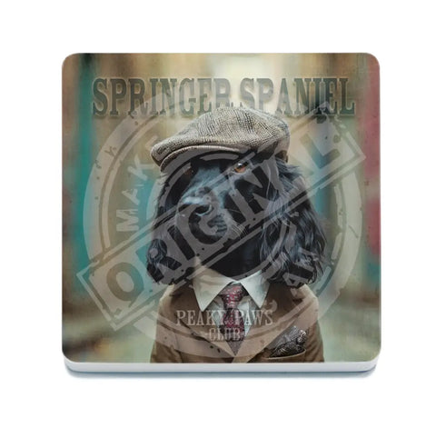 PEAKY PAWS CLUB - Springer Spaniel Black Fridge Magnet Metal Signs
