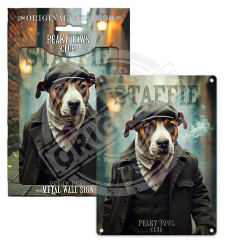 PEAKY PAWS CLUB - Staffie Fridge Magnet Metal Signs