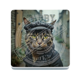 PEAKY PAWS CLUB - Tabby Cat Melamine Coaster Metal Signs