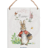 Peter Rabbit - Flopsy Bunny carrying basket Dangler Metal Signs