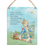 Peter Rabbit - Lettuce and French beans story 3 Dangler Metal Signs