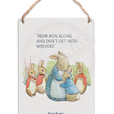 Peter Rabbit - Mrs Rabbit and bunnies Dangler Metal Signs
