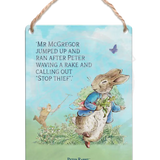 Peter Rabbit - Stop Thief story 4 Dangler Metal Signs