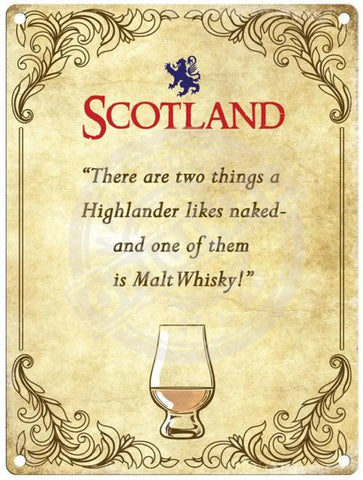 Scotland Malt Whisky metal sign