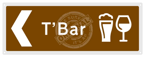 Left To the Bar Direction Sign
