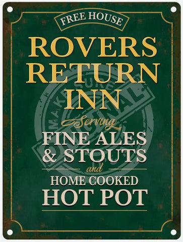 The Rover Return Metal Pub Sign