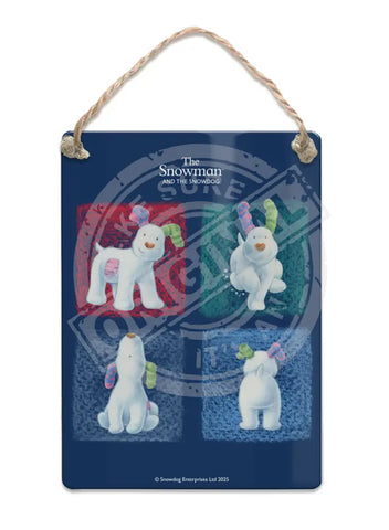 The Snowman and the Snowdog - Snowdog 4 Poses Fridge Magnet Metal Signs