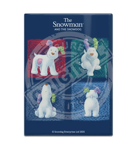 The Snowman and the Snowdog - Snowdog 4 Poses Fridge Magnet Metal Signs