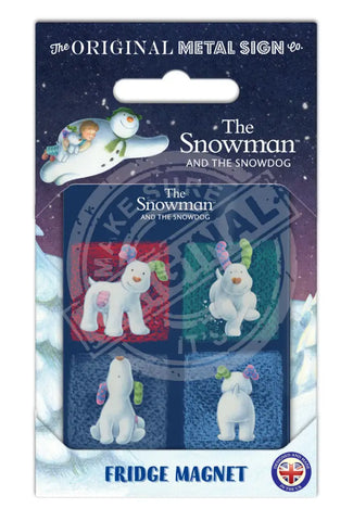The Snowman and the Snowdog - Snowdog 4 Poses Fridge Magnet Metal Signs