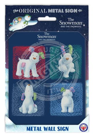 The Snowman and the Snowdog - Snowdog 4 Poses Fridge Magnet Metal Signs