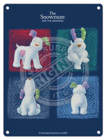 The Snowman and the Snowdog - Snowdog 4 Poses Fridge Magnet Metal Signs