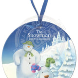 The Snowman and the Snowdog - Snowman Snowdog Close Up Round Bauble Dangler Metal Signs