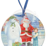 The Snowman and the Snowdog - Father Christmas Round Bauble Dangler Metal Signs