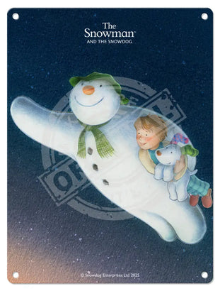 The Snowman and the Snowdog - Flying At Night Mini Metal Sign 15cm x 20cm Metal Signs
