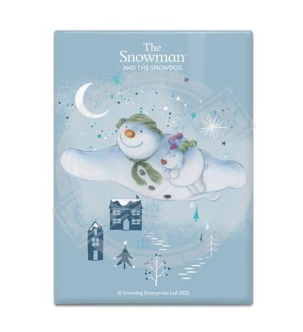 The Snowman and the Snowdog - Flying High Fridge Magnet Metal Signs