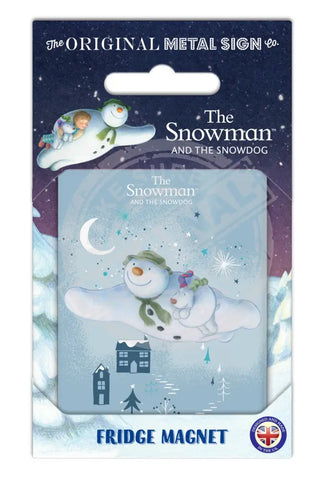 The Snowman and the Snowdog - Flying High Fridge Magnet Metal Signs