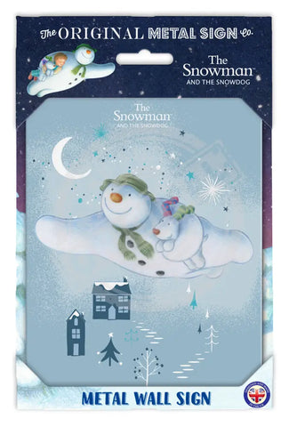 The Snowman and the Snowdog - Flying High Fridge Magnet Metal Signs