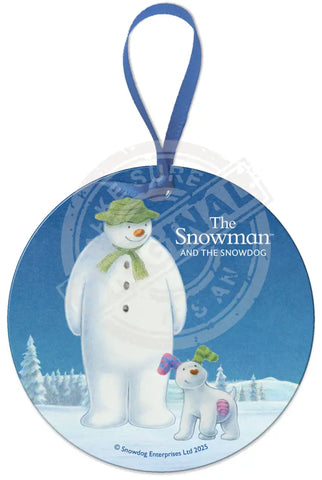 The Snowman and the Snowdog - Snowman and Snowdog in snow Fridge Magnet Metal Signs